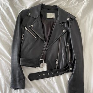 Aritzia Wilfred Free Black Leather Jacket Size S